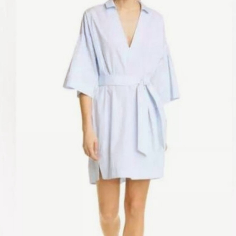 Paige‎ Shirt Dress Light Blue Cotton Belted
